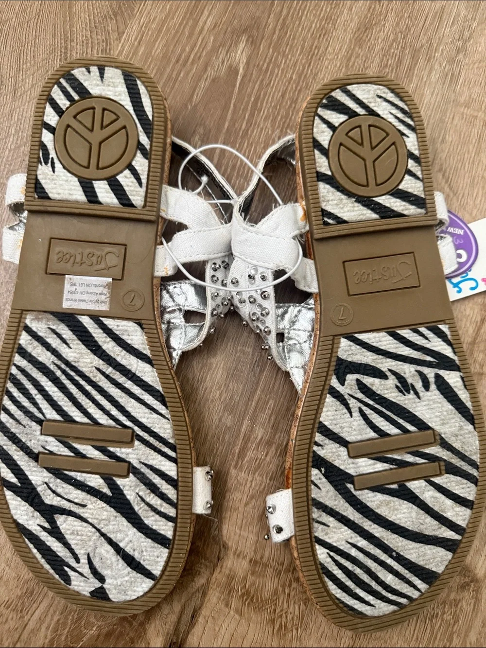 Justice Metallic Silver Studded Girls' Sandals